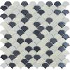 Noir blanc nacré et  gris mat mix écaille mosaïque émaux par 0.87 m²