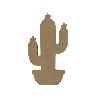 Cactus 3 tiges 15 cm par 8 cm support bois  dcorer pour mosaque
