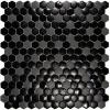 Noir hexagone mosaque maux brillant LUNA TEXTURAS plaque 33 cm HTK