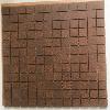 Brun ocre lave 2.4 cm mosaque mat grs antique plaque 30 cm