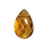 Brun ambre pampille goutte ronde en cristal taill 20 par 15 mm par 50