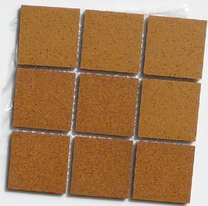 Brun ocre moucheté chaumière 5 cm mosaïque mat grès antique paray par plaque de 32 cm