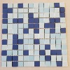 Mix bleu clair azur au bleu fonc mosaque 2.4 cm mat grs antique plaque 30 cm