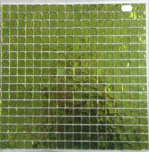 Vert pomme mosaïque miroir martelé par plaque 30 cm