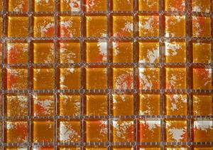 Orange ocre mosaïque art vintage vetro-cristal 2.5 par 2.5cm par 100g