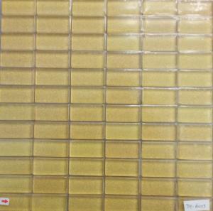 Jaune doré paillette fine rectangle 2.3 par 7.3 cm épaisseur 8 mm mosaïque émaux par 6 carreaux