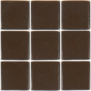 Brun cacao foncé mosaïque émaux brillant bord droit 2,3 cm par plaquette 20 carreaux
