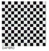 Blanc et noir Damier mosaïque émaux 4 cm brillant pleine masse par 1.54M² soit 77.14€ le M²