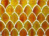 Orange mosaque orange clair palmette nacr par plaque 31 cm