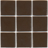 Brun cacao fonc mosaque maux brillant bord droit 2,3 cm par plaquette 20 carreaux