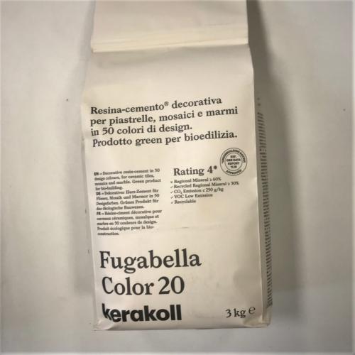 Fugabella résine ciment couleur 20 blanc cassé bi haute performance de 2 à 20mm par 3 kilos