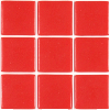 Rouge corail mosaque maux brillant bord droit 2,3 cm par plaquette de 20 carreaux