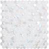 Blanc nacré et uni hexagone mosaïque émaux brillant STAR TEXTURAS plaque 33.2 cm HTK