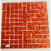 Rouge brique mosaque paillette pte de verre vtrocristal plaque 30 cm