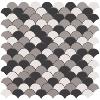 Blanc noir gris mat mosaque caille par plaque de 30 par 30 cm