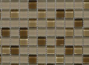 Brun mosaïque mix brun mat et brillant 2.3 cm pâte de verre vétrocristal par plaque 30 cm