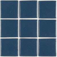 Bleu ardoise mosaïque émaux brillant bord droit 2,3 cm par plaquette 20 carreaux