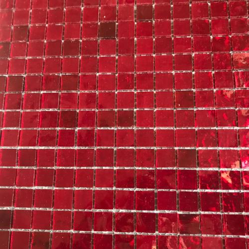 Rouge foncé mosaïque miroir par 25 carreaux de 1.5 cm