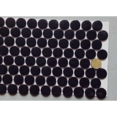 Noir pur rond pastille mosaïque émaux brillant par plaque 33.2 cm