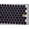 Noir pur rond pastille mosaïque émaux brillant par plaque 33.2 cm