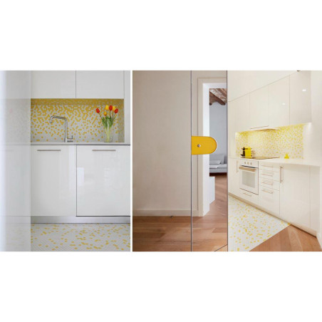 Jaune orange hexagone mosaïque émaux mat satiné par M²