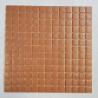 Brun moyen anti dérapant  mosaïque émaux brillant pleine 2.5 cm  plaque de 32 cm
