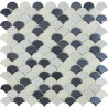 Blanc noir nacré et gris mat mosaïque écaille par plaque de 30 par 30 cm