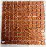 Rouge cuivre satiné  martelé mosaïque 2.5 cm vetrocristal par plaque 30*30 cm