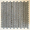 Gris bleu uni brillant hexagone mosaïque émaux plaque de 33.5 cm