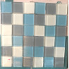 Blanc bleu gris mosaïque carré 4.8 cm 8 mm épaisseur mosaïque émaux vetrocristal par plaque 30 cm