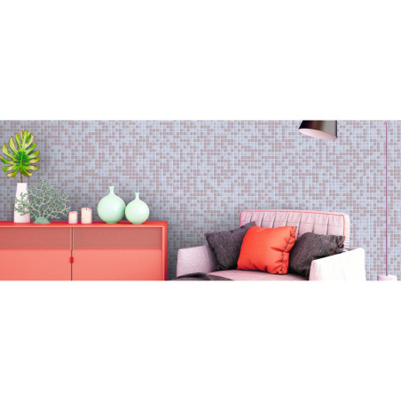Mix nacré & mat rose mauve VIOLETTE série Glacée mosaïque émaux brillant 2.4 cm par M²