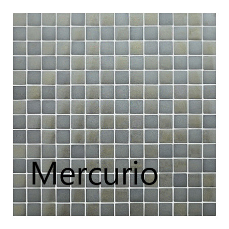 Mix nacré et mat métal gris MERCURIO série Eléments mosaïque émaux brillant 2.3 cm par M² 