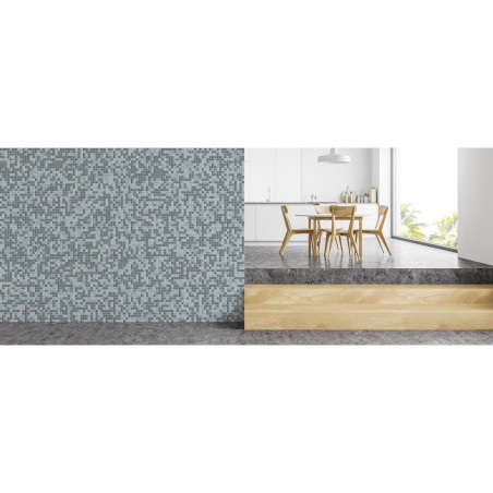 Mix nacré et mat métal gris MERCURIO série Eléments mosaïque émaux brillant 2.3 cm par M²