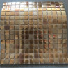 Mix nacré lisse et relief métal doré cuivre AURUM série Eléments mosaïque émaux brillant 2.3 cm par M²