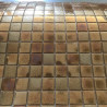 Mix nacré lisse et relief métal doré cuivre AURUM série Eléments mosaïque émaux brillant 2.3 cm par M²