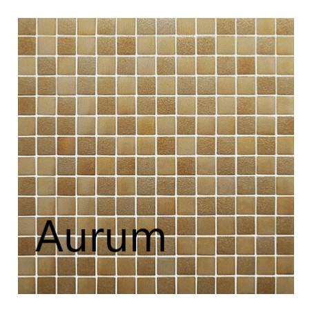 Mix nacré lisse et relief métal doré cuivre AURUM série Eléments mosaïque émaux brillant 2.3 cm par M²