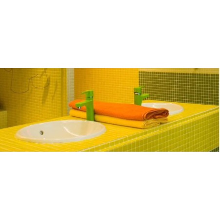 Jaune vif soleil 4 cm mosaïque émaux par 1.54 M² soit 56.16€ le M²