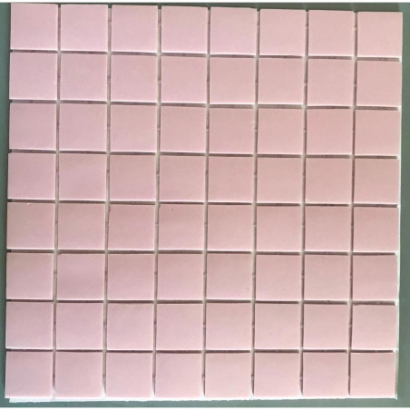 Rose clair 4 cm mosaïque émaux MAT Satiné par 1.54 M² soit 67.33€ le M²