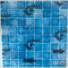 Bleu foncé moucheté  EGEO 4 cm mosaïque émaux par plaque 32 cm