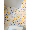 Bleu jaune blanc antidérapant 4 cm mosaïque par plaque de 32 cm sur trame HTK idéal de sol douche italienne