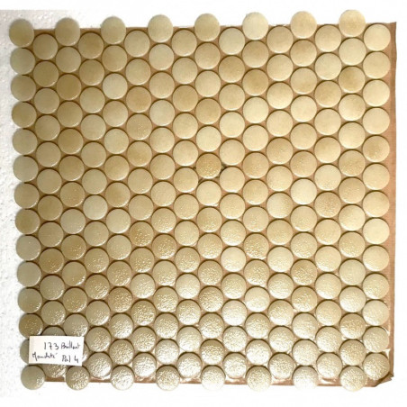 Gris lin terra moucheté rond pastille mosaïque émaux brillant par plaque 33 cm pour Vrac
