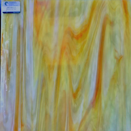 Jaune orange marbré verre opalescent fusing S96 oceanside plaque de 30 par 30 cm