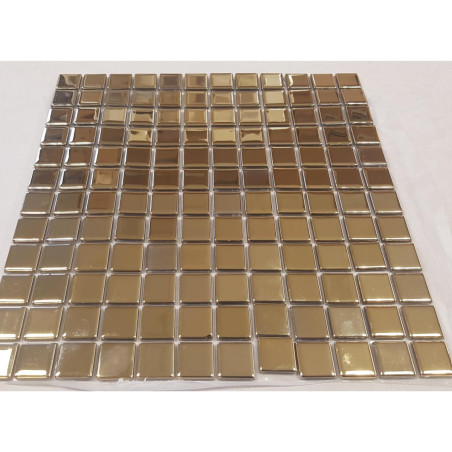 Jaune doré mosaïque lisse émaux de verre 2.3 cm vetrocristal plaque 30 cm pour vrac