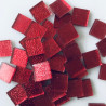 Rouge rubis mosaïque métal gauffré 2 cm précieux vendu au 100 grammes soit 27 à 28 carrés