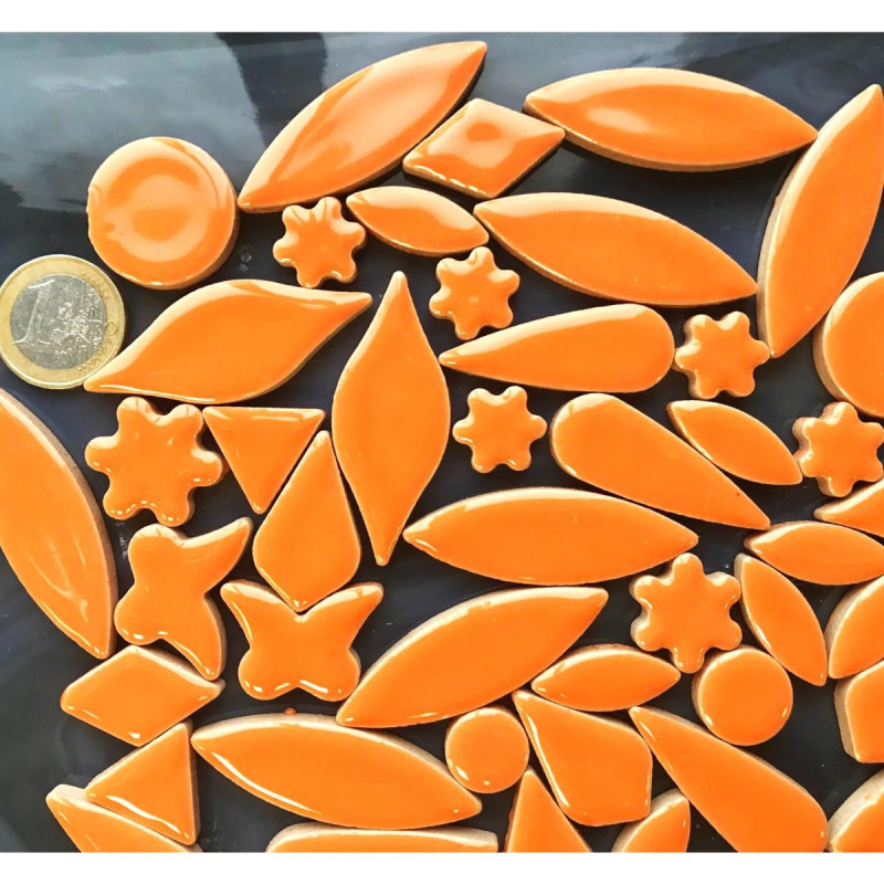 Lot De 5000 Tesselles De Mosaïque Mini 5x5 Mm - Mix Orange, Céramique, Pour Créations Artistiques Et Décoration