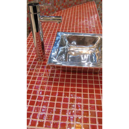 Rouge foncé nacré acquaris Pasion gloss mosaïque 2.5 cm émaux par plaque 31.5 cm