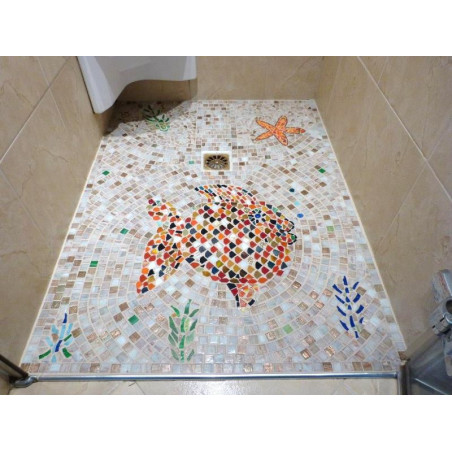 Sol de douche en mosaïque image modèle de Made in mosaic