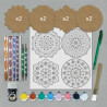 Coffret 8 support bois de 10 cm avec set outils painting pour réaliser votre dot painting relaxant