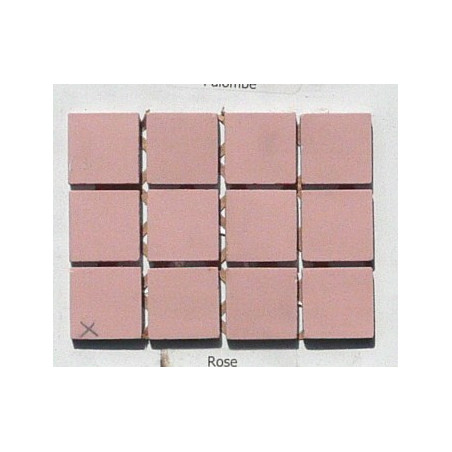 Rose clair 2 cm grès antique mosaïque mat paray par 20 kilos
