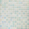 Blanc et vert céladon nacré BRAC mosaïque émaux  carré 2.3 cm brillant pleine masse par plaque 33 cm collé HTK